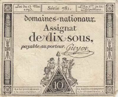 France 10 Sous - Women - phygian cap - 23-05-1793 - Sign. Guyon - S�rie 781