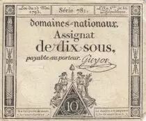 France 10 Sous - Women - phygian cap - 23-05-1793 - Sign. Guyon - Série 781