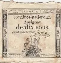 France 10 Sous - Women - phygian cap - 23-05-1793 - Sign. Guyon - Série 871