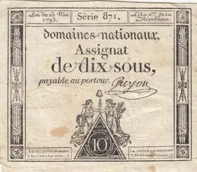 France 10 Sous - Women - phygian cap - 23-05-1793 - Sign. Guyon - S�rie 871
