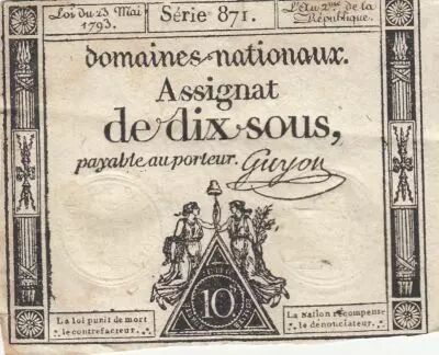 France 10 Sous - Women - phygian cap - 23-05-1793 - Sign. Guyon - S�rie 871