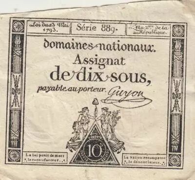 France 10 Sous - Women - phygian cap - 23-05-1793 - Sign. Guyon - S�rie 889