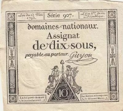 France 10 Sous - Women - phygian cap - 23-05-1793 - Sign. Guyon - S�rie 907