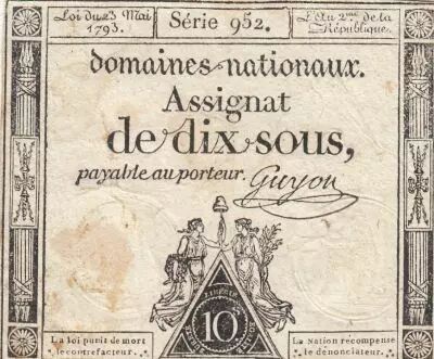 France 10 Sous - Women - phygian cap - 23-05-1793 - Sign. Guyon - S�rie 952