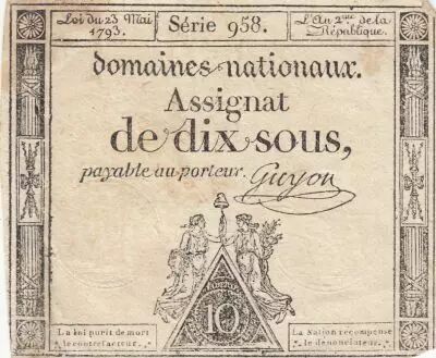 France 10 Sous - Women - phygian cap - 23-05-1793 - Sign. Guyon - S�rie 958