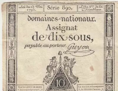 France 10 Sous - Women with Liberty cap on pole - 23-05-1793 - Sign. Guyon - S�rie 890