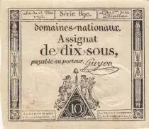 France 10 Sous - Women with Liberty cap on pole - 23-05-1793 - Sign. Guyon - Série 890