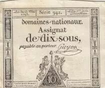 France 10 Sous - Women with Liberty cap on pole - 23-05-1793 - Sign. Guyon - Série 942