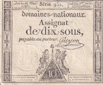 France 10 Sous - Women with Liberty cap on pole (23-05-1793)  - Sign. Guyon - Serial 952 - L.165