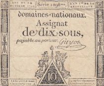 France 10 Sous Femmes, bonnet phygien (24-10-1792) - Sign. Guyon - Série 1298