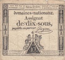France 10 Sous Femmes, bonnet phygien (24-10-1792) - Sign. Guyon - Série 675