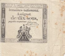 France 10 Sous Noir (04-01-1792) - Sign. Guyon - Série 1065