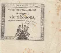 France 10 Sous Noir (04-01-1792) - Sign. Guyon - S&eacute;rie 1065