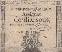 France 10 Sous Noir (04-01-1792) - Sign. Guyon - Série 80