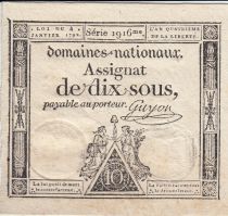 France 10 Sous Noir (04-01-1792) - Sign. Guyon Série 1916
