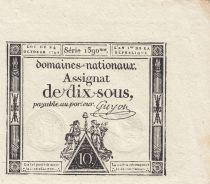 France 10 Sous Women with Liberty cap on pole (24-10-1792) - Sign. Guyon