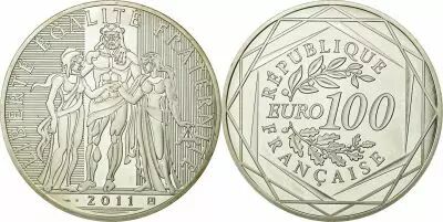 France 100 Euros Hercules - Silver - 2011