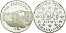 France 100 Francs  - 15 Euros - Magere Brug - Amsterdam - Copenhagen - Silver - with certificat