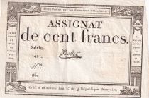 France 100 Francs - 18 Nivose An III - (07.01.1795) - Sign. Bellet - Serial 1481 - P.78
