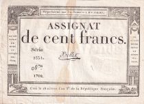 France 100 Francs - 18 Nivose An III - (07.01.1795) - Sign. Bellet - Serial 2331 - P.78
