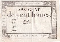 France 100 Francs - 18 Nivose An III - (07.01.1795) - Sign. Bellet - Serial 5255 - P.78