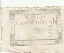 France 100 Francs - 18 Nivose An III - (07.01.1795) - Sign. Brisson - S&eacute;rie 588