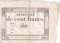 France 100 Francs - 18 Nivose An III - (07.01.1795) - Sign. Chapotot - Serial 3420