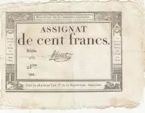 France 100 Francs - 18 Nivose An III - (07.01.1795) - Sign. Chevrot - S&eacute;rie 476