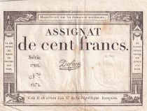 France 100 Francs - 18 Nivose An III - (07.01.1795) - Sign. De Caen - Serial 1703 - P.78