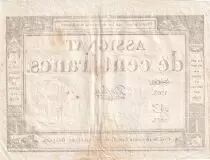 France 100 Francs - 18 Nivose An III - (07.01.1795) - Sign. De Caen - Serial 1703 - P.78