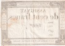 France 100 Francs - 18 Nivose An III - (07.01.1795) - Sign. De Hogues - L.173
