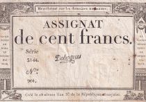 France 100 Francs - 18 Nivose An III - (07.01.1795) - Sign. De Hogues - Serial 3144 - P.78