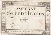 France 100 Francs - 18 Nivose An III - (07.01.1795) - Sign. Dehogues - P.78 - Serial 1573