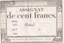 France 100 Francs - 18 Nivose An III - (07.01.1795) - Sign. Dubra - Serial 5255 - P.78