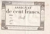 France 100 Francs - 18 Nivose An III - (07.01.1795) - Sign. Edouard - Serial 722 - P.78