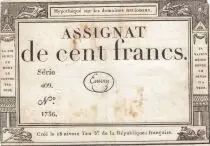 France 100 Francs - 18 Nivose An III - (07.01.1795) - Sign. Emery - Serial 409