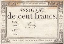 France 100 Francs - 18 Nivose An III - (07.01.1795) - Sign. Farcy - P.A.78 - Serial 4519