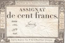France 100 Francs - 18 Nivose An III - (07.01.1795) - Sign. Farcy - Serial 1703