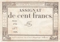 France 100 Francs - 18 Nivose An III - (07.01.1795) - Sign. Feze - L.173 - Série 4799