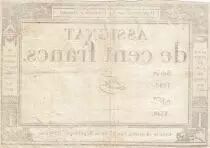 France 100 Francs - 18 Nivose An III - (07.01.1795) - Sign. Feze - P.A.78 - Serial 1189