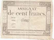 France 100 Francs - 18 Nivose An III - (07.01.1795) - Sign. Gautry - P.A.78 - Serial 4785