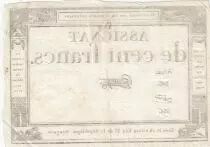 France 100 Francs - 18 Nivose An III - (07.01.1795) - Sign. Gautry - P.A.78 - Serial 946