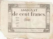 France 100 Francs - 18 Nivose An III - (07.01.1795) - Sign. Gautry - Serial 2760
