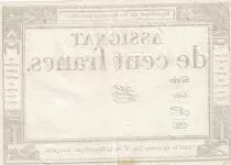 France 100 Francs - 18 Nivose An III - (07.01.1795) - Sign. Gibier - P.A.78 - Serial 640