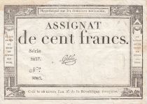 France 100 Francs - 18 Nivose An III - (07.01.1795) - Sign. Gibier - Serial 2837