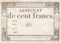 France 100 Francs - 18 Nivose An III - (07.01.1795) - Sign. Gibier - Serial 2837