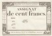 France 100 Francs - 18 Nivose An III - (07.01.1795) - Sign. Gibier - Serial 476