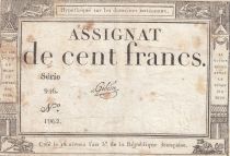 France 100 Francs - 18 Nivose An III - (07.01.1795) - Sign. Gibier - Serial 946