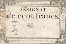 France 100 Francs - 18 Nivose An III - (07.01.1795) - Sign. Gibier - Serial 946