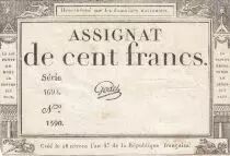France 100 Francs - 18 Nivose An III - (07.01.1795) - Sign. Godet - P.A.78 - Serial 1692